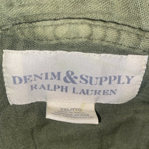 Ralph Lauren Denim & Supply green button down cotton shirt size XXL - Picture 3 of 3